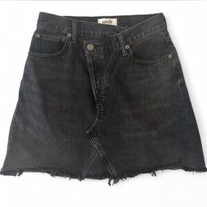 Agolde Black A-Line Mini Skirt